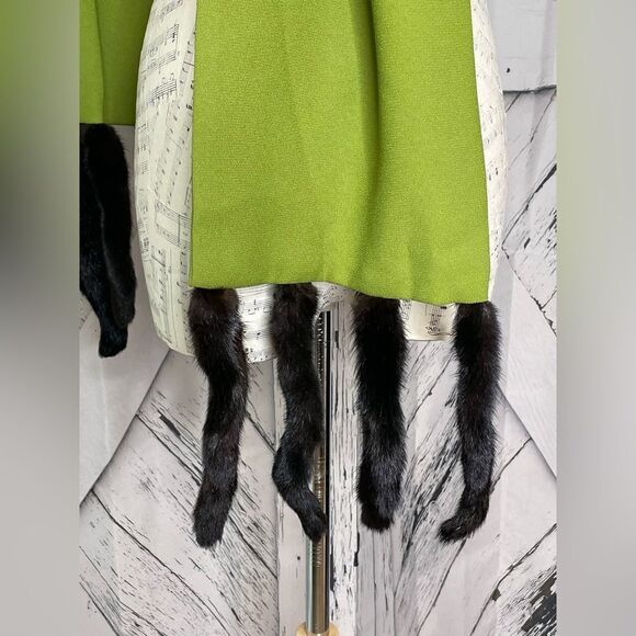 Vintage Mink Tail Chartreuse Scarf - Picture 5 of 5